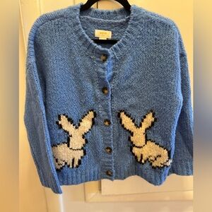 Maeve by Anthropologie Cute Blue Bunny Cardigan